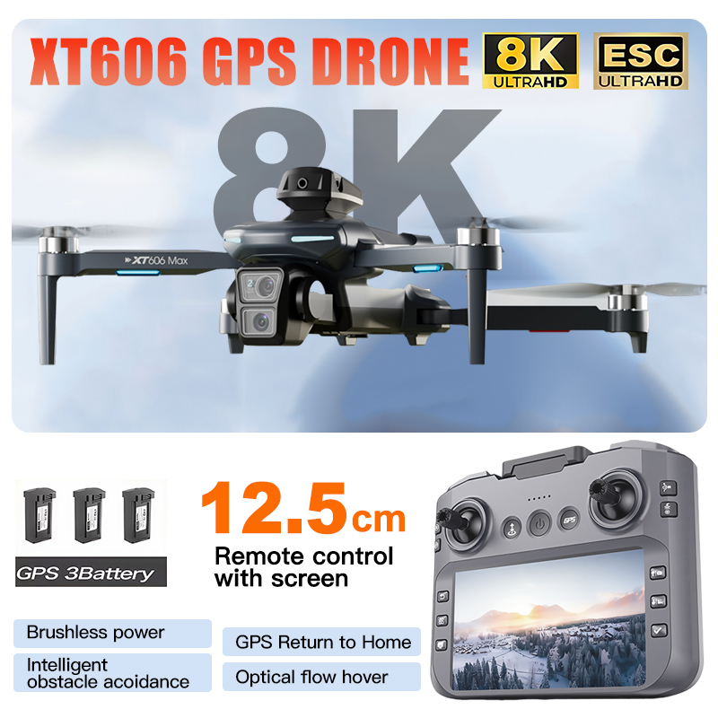 XT606 MAX 3 battery Drone 4k 8 - Drone Camera Thermal บทวิจารณ์และราคา