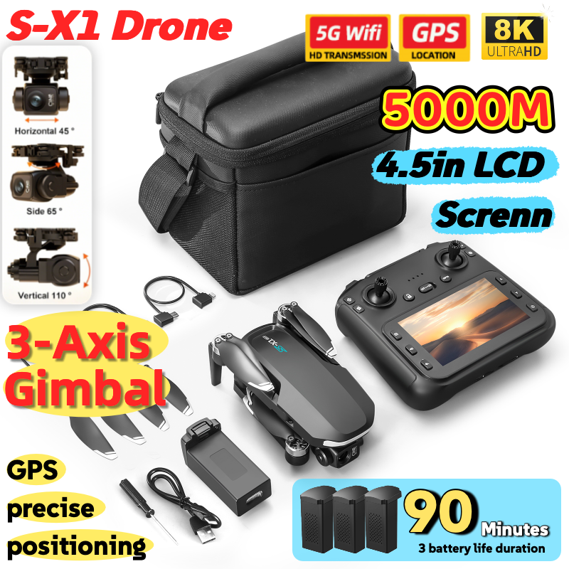 S-X1 MAX GPS Drone with 3-Axis - Drone Camera Thermal บทวิจารณ์และราคา