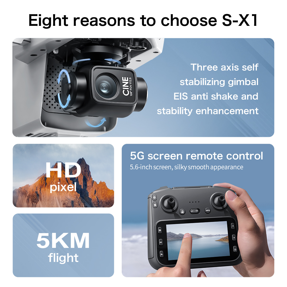 S-X1 MAX GPS Drone with 3-Axis - Drone Camera Thermal บทวิจารณ์และราคา