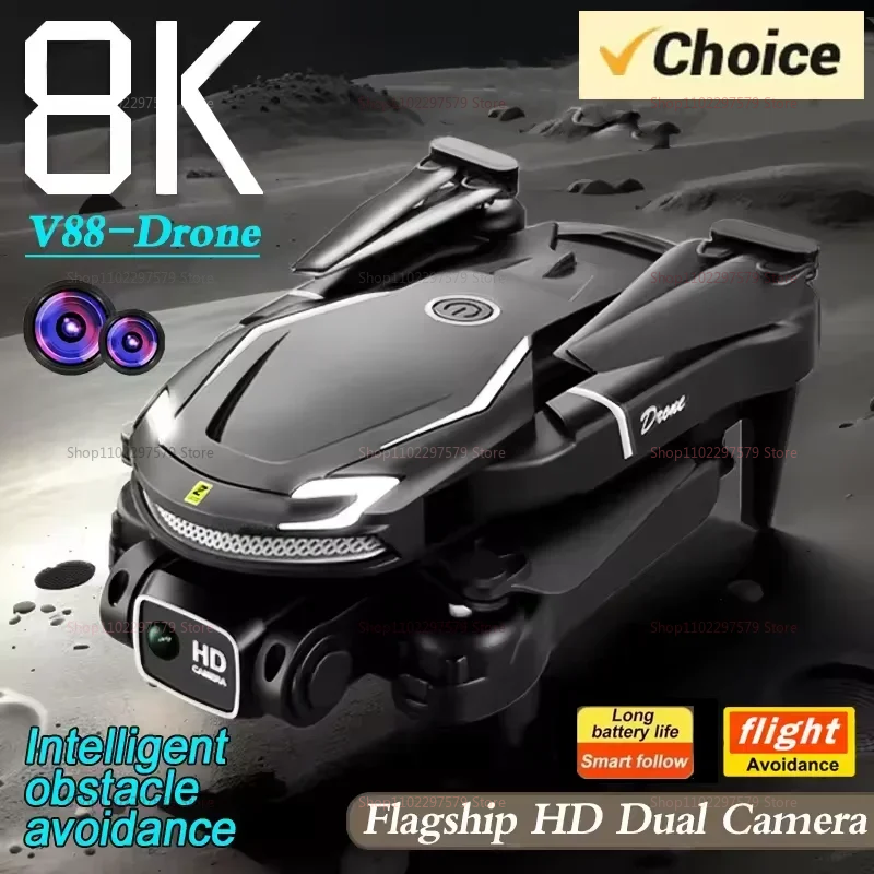 New V88 RC Drone With 8K HD Wi - Drone Camera Wide Angle บทวิจารณ์และราคา