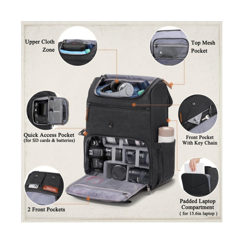 DSLR dual-shoulder camera bag, - Drone Camera Waterproof บทวิจารณ์และราคา