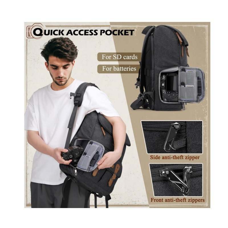 DSLR dual-shoulder camera bag, - Drone Camera Waterproof บทวิจารณ์และราคา