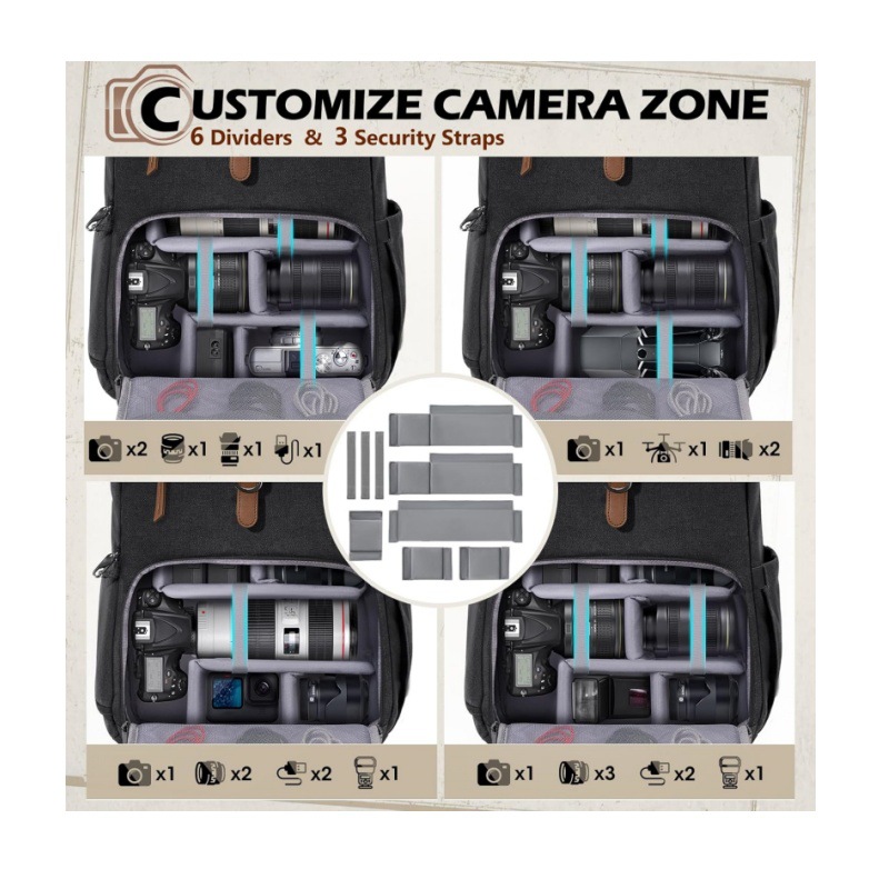 DSLR dual-shoulder camera bag, - Drone Camera Waterproof บทวิจารณ์และราคา