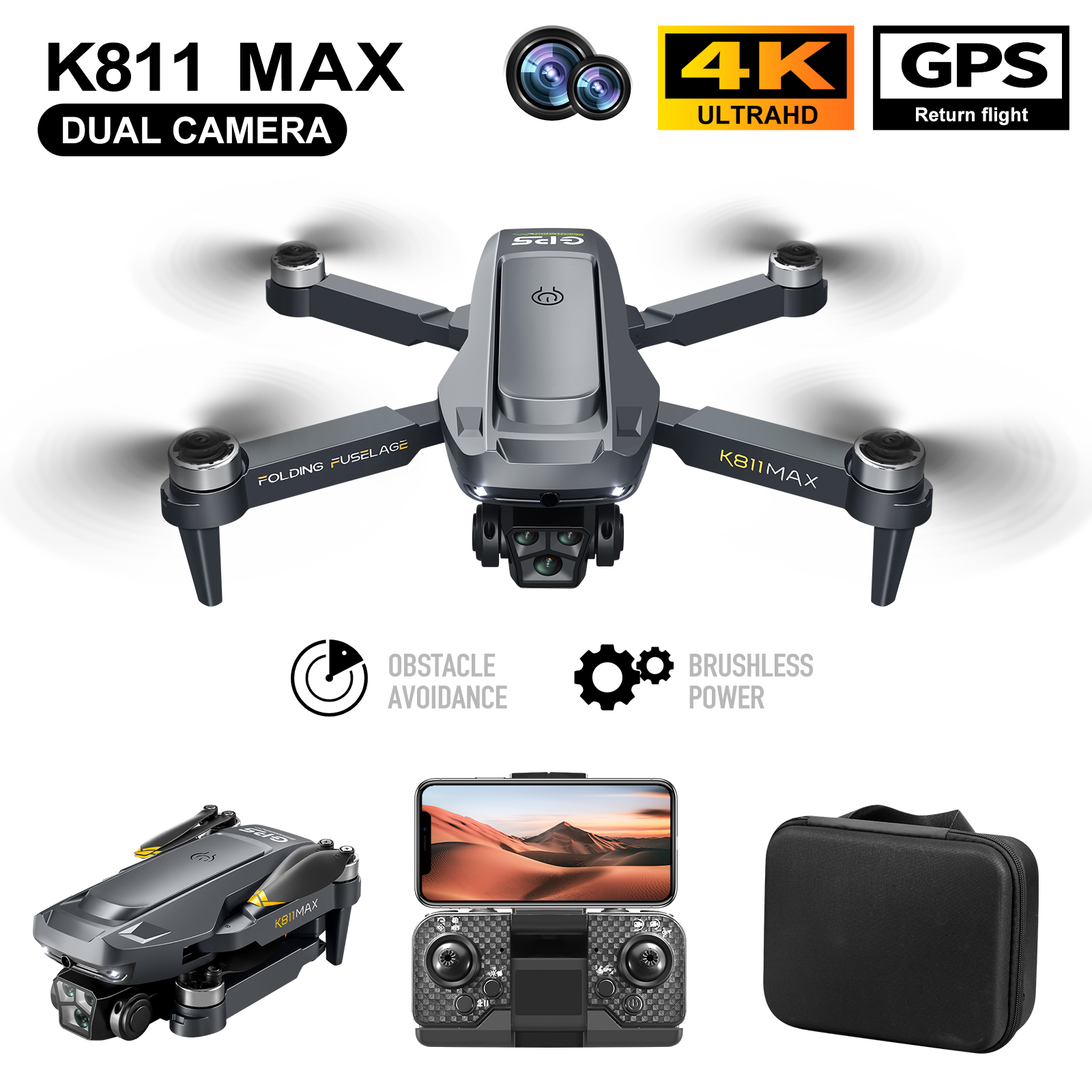 K811MAX Brushless Drone 4K HD  - Drone Camera 4K บทวิจารณ์และราคา