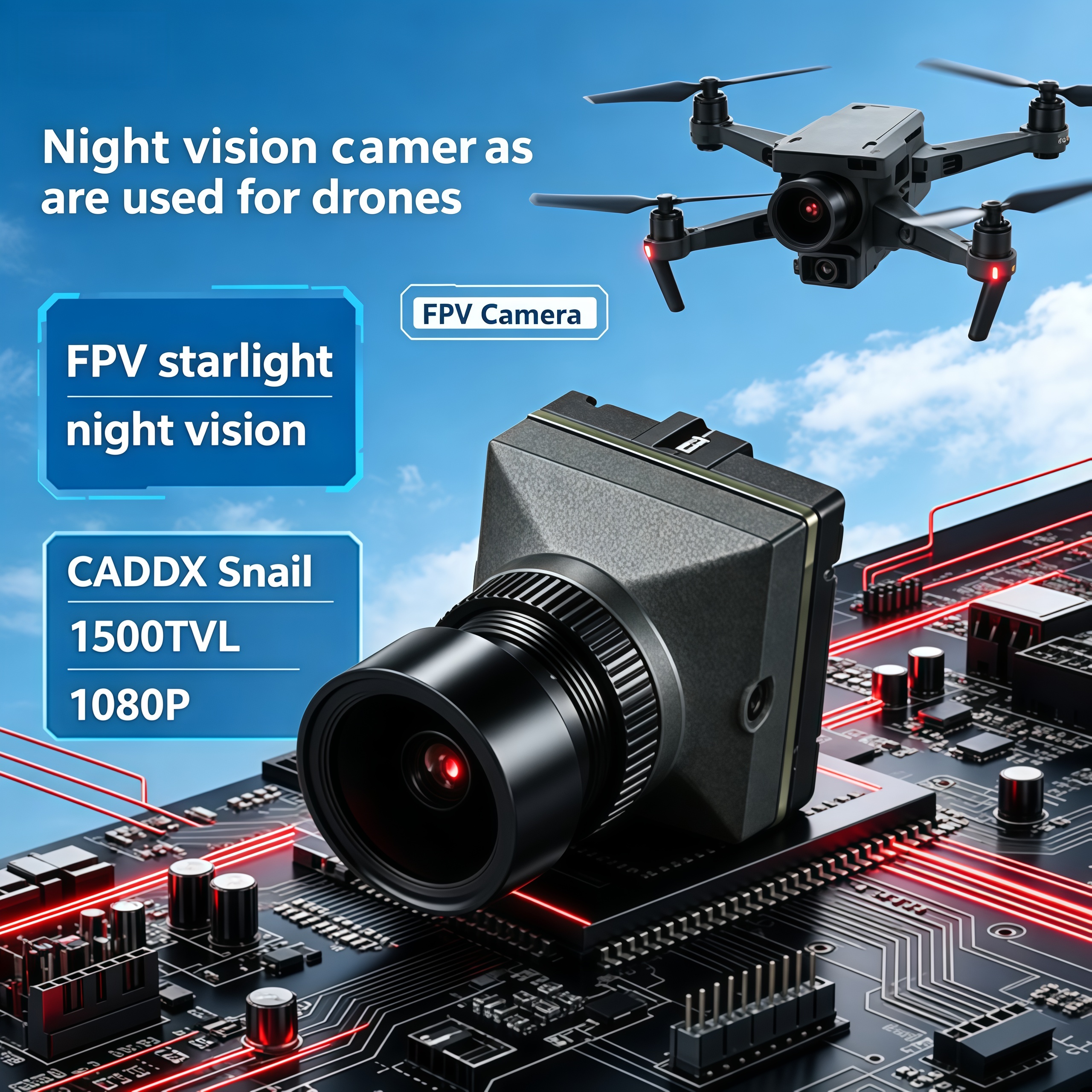 1500TVL HD CADDX Snail FPV Cam - Drone Camera Lens บทวิจารณ์และราคา